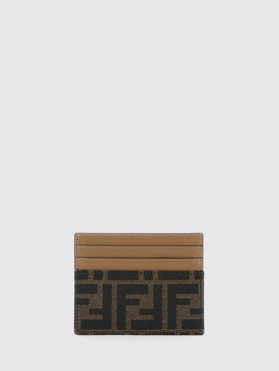 card holder in ff zucca jacquard fabric with six credit card slots
