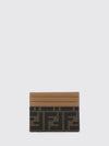 card holder in ff zucca jacquard fabric with six credit card slots