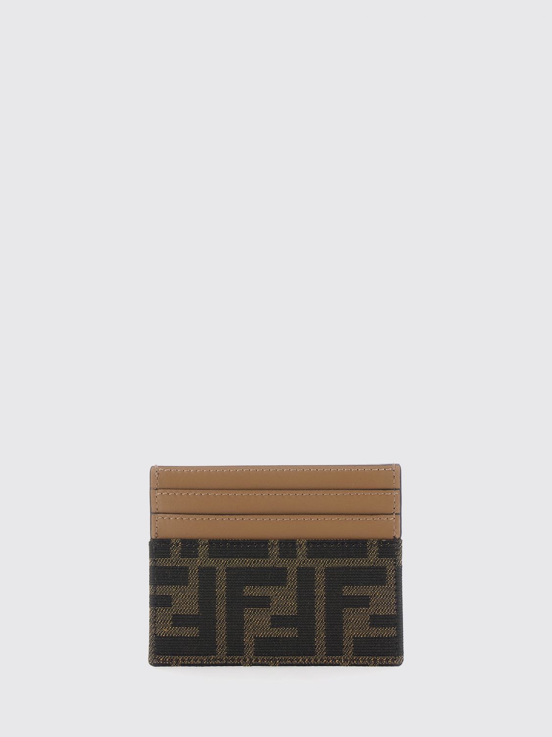 card holder in ff zucca jacquard fabric with six credit card slots