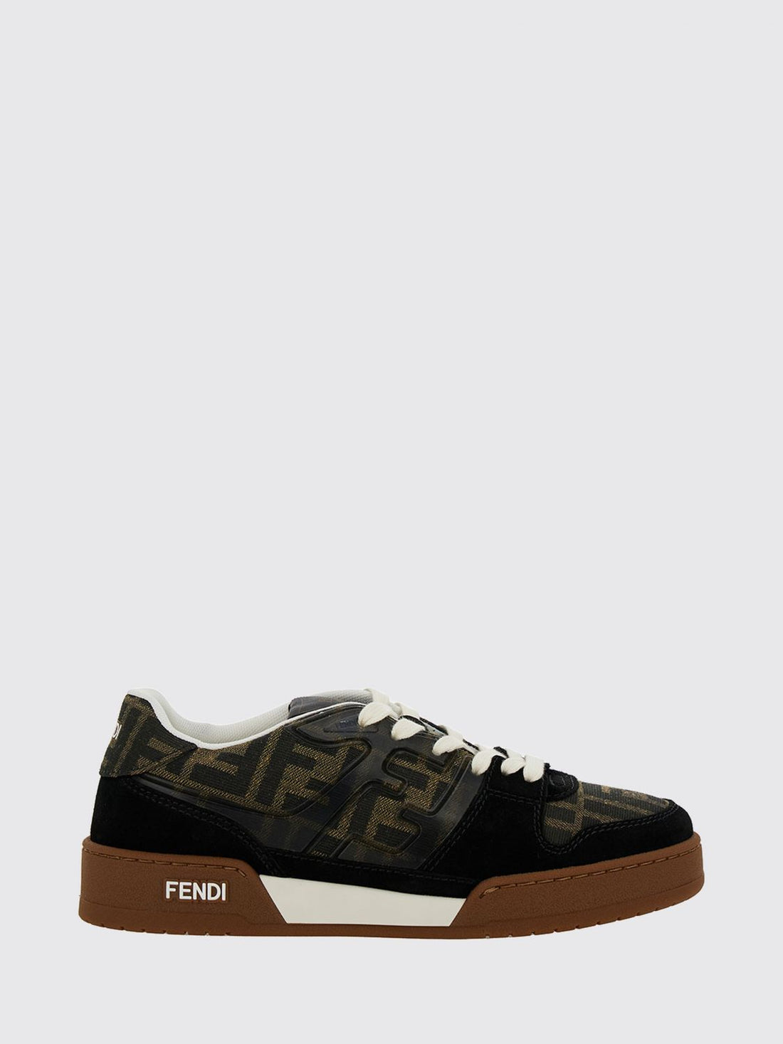 FENDI 35½ match suede and ff monogram jacquard sneakers