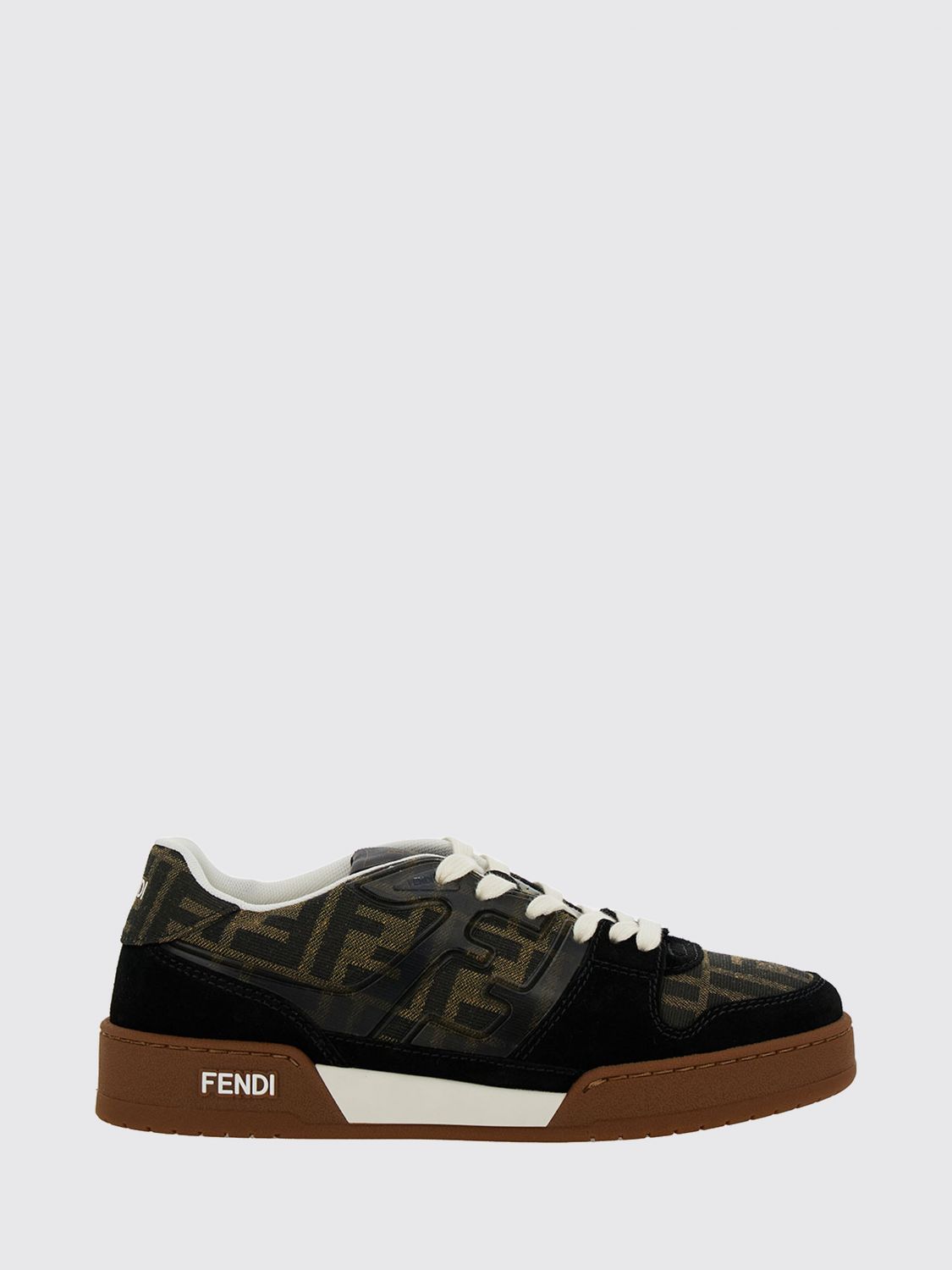 match suede and ff monogram jacquard sneakers