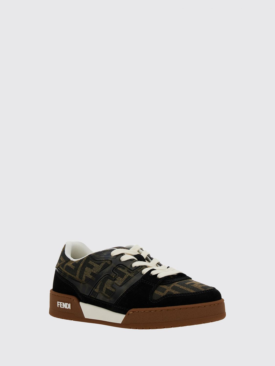 match suede and ff monogram jacquard sneakers