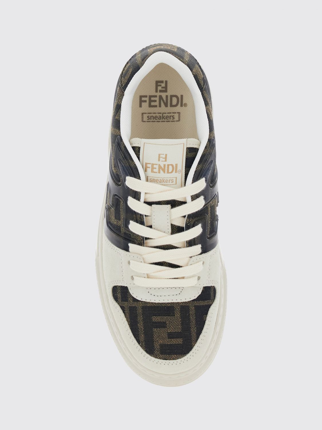 match platform sneakers in ff monogram jacquard fabric