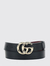gg marmont grained calfskin leather belt with double g buckle