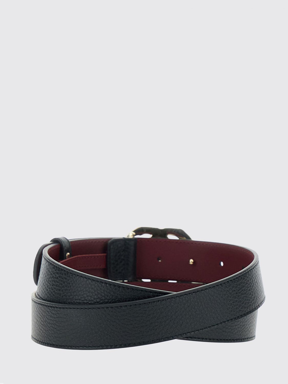 GUCCI 70 gg marmont grained calfskin leather belt with double g buckle