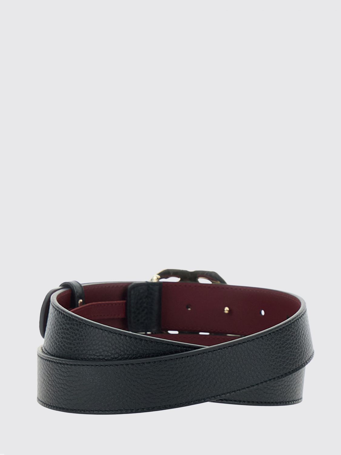 gg marmont grained calfskin leather belt with double g buckle