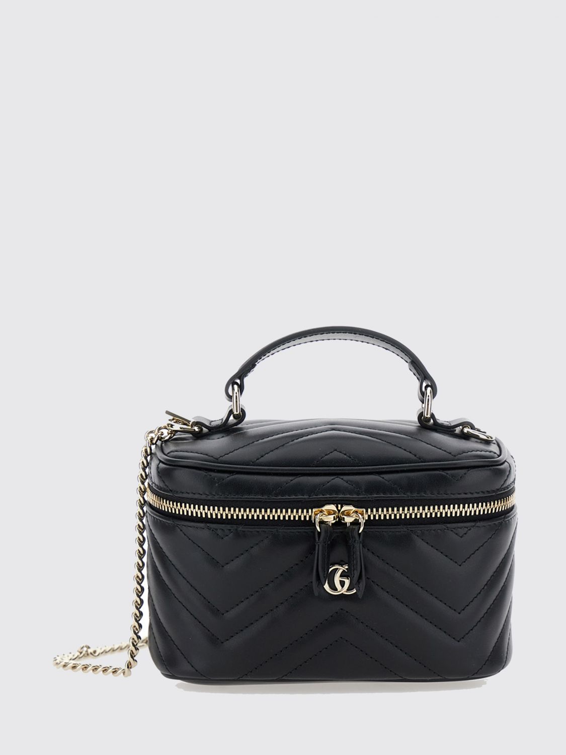 gg marmont mini handbag in chevron matelassé nappa leather