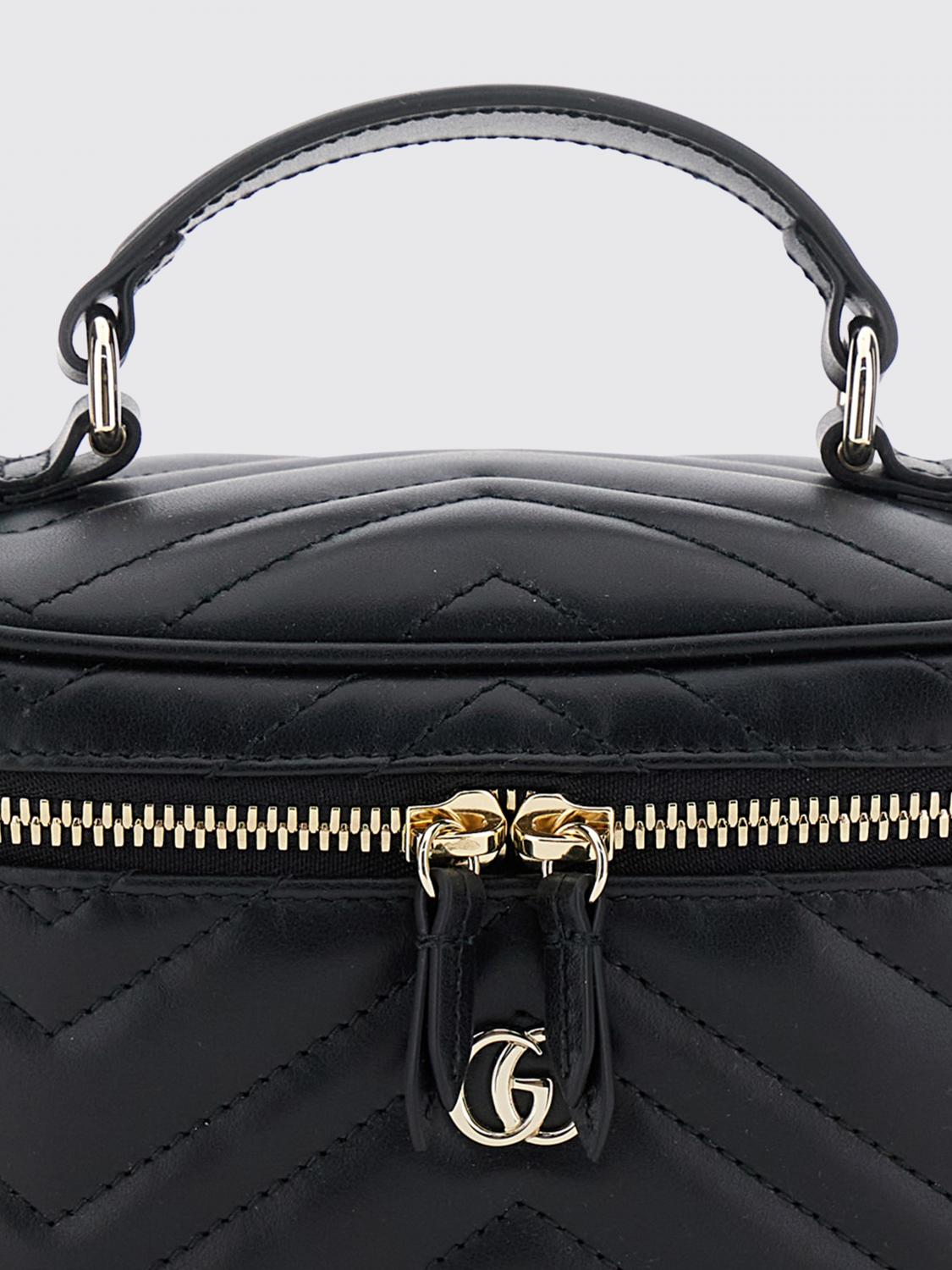 gg marmont mini handbag in chevron matelassé nappa leather