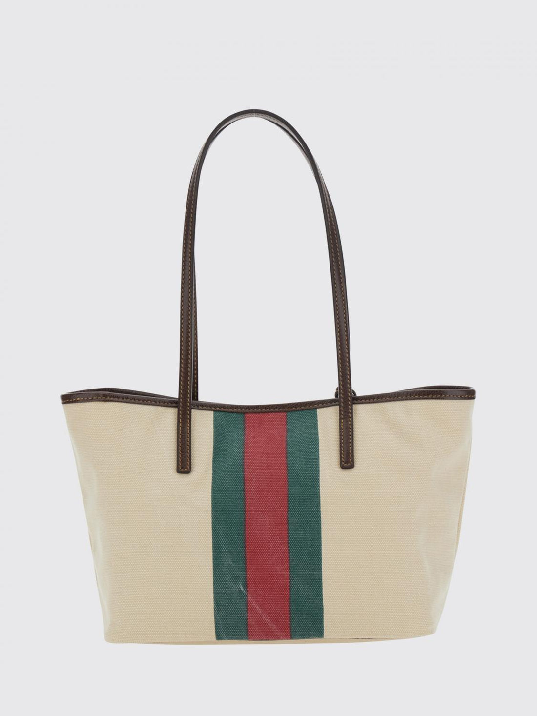 GUCCI OS tribeca shoulder bag in cotton canvas with web stripe and charms