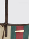 tribeca shoulder bag in cotton canvas with web stripe and charms