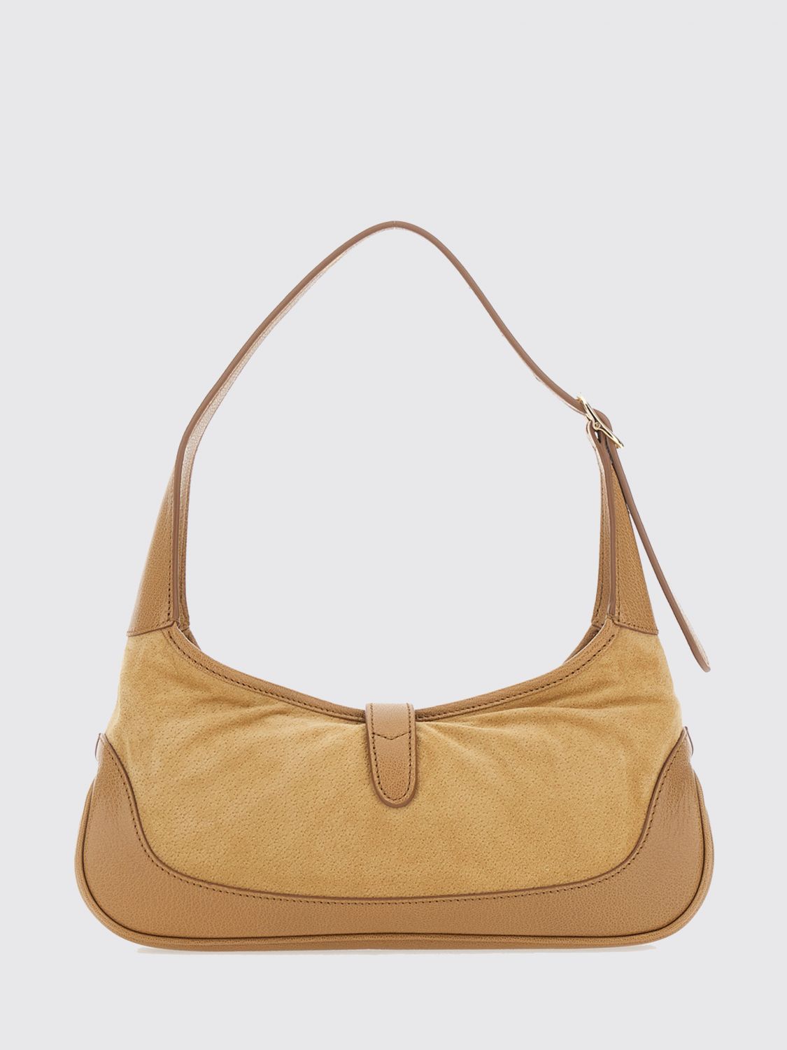 jackie slim shoulder bag in grained leather with piston lock