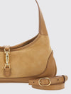 jackie slim shoulder bag in grained leather with piston lock