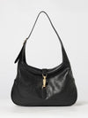 jackie 1961 medium shoulder bag in black grained leather