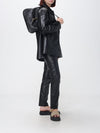 jackie 1961 medium shoulder bag in black grained leather