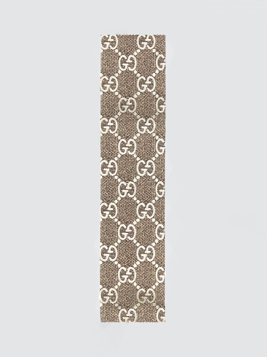 rectangular bandeau scarf in silk with all-over gg monogram print