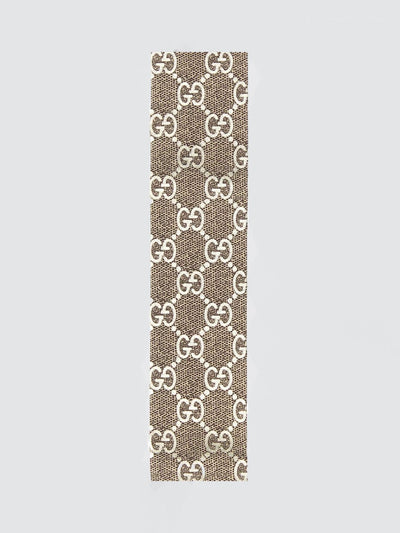rectangular bandeau scarf in silk with all-over gg monogram print