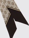 rectangular bandeau scarf in silk with all-over gg monogram print