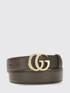 leather belt with jewelled brass and zirconia buckle