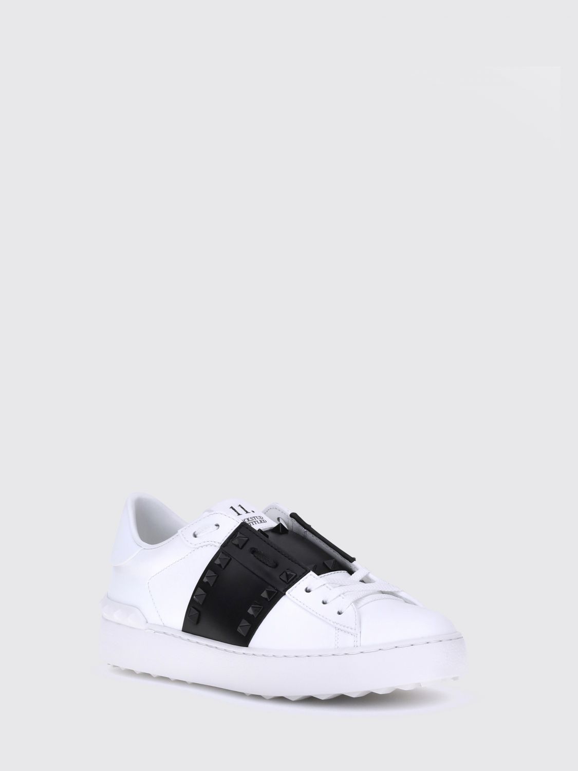 rockstud untitled sneakers in smooth leather with studs