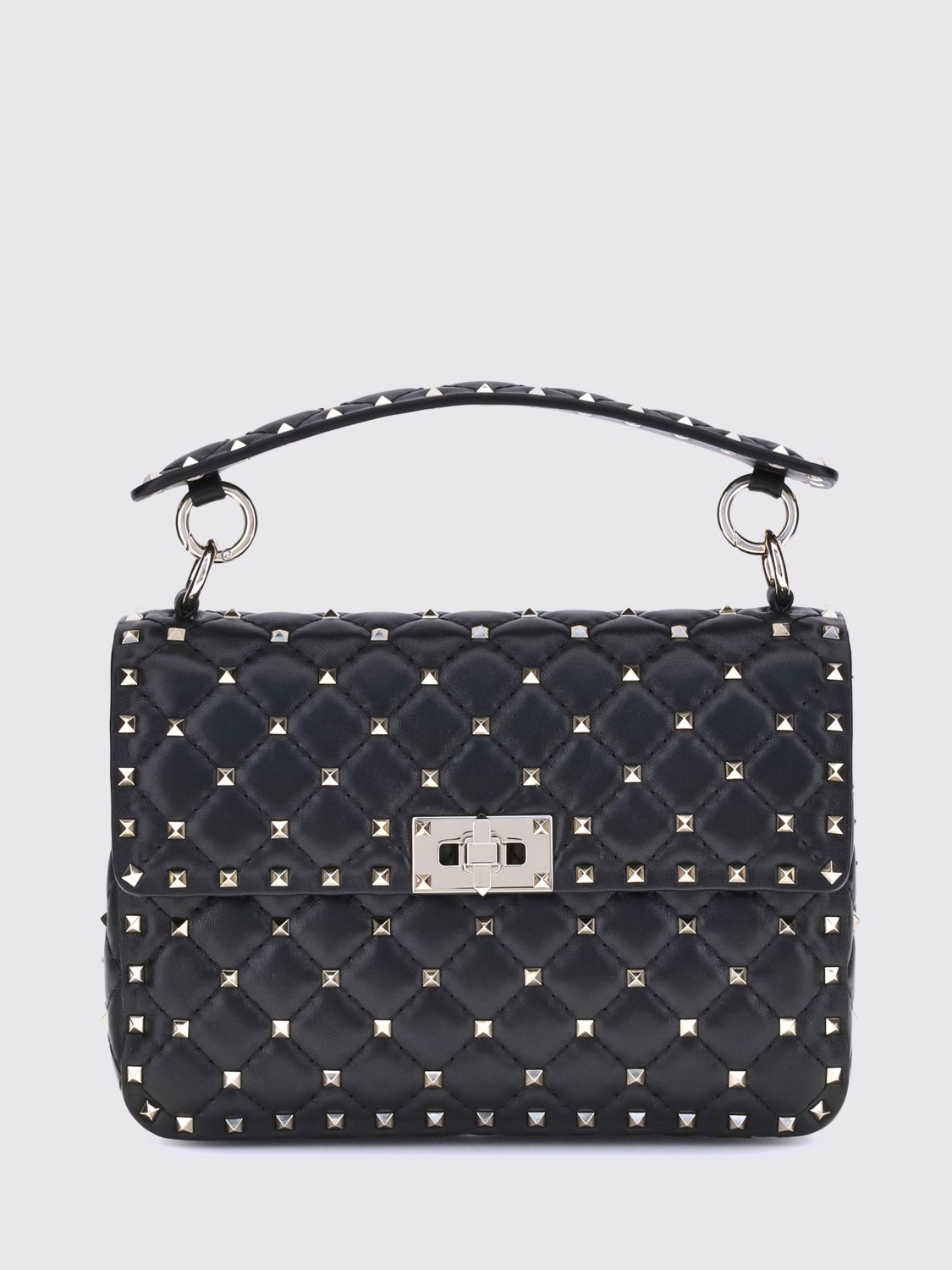 rockstud spike mini handbag in quilted nappa with studs