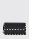 rockstud wallet on chain in grained calfskin with studs