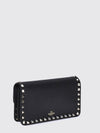 rockstud wallet on chain in grained calfskin with studs