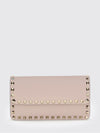 rockstud wallet on chain in grained calfskin with studs