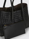 pinacoteca woven calfskin leather shoulder bag