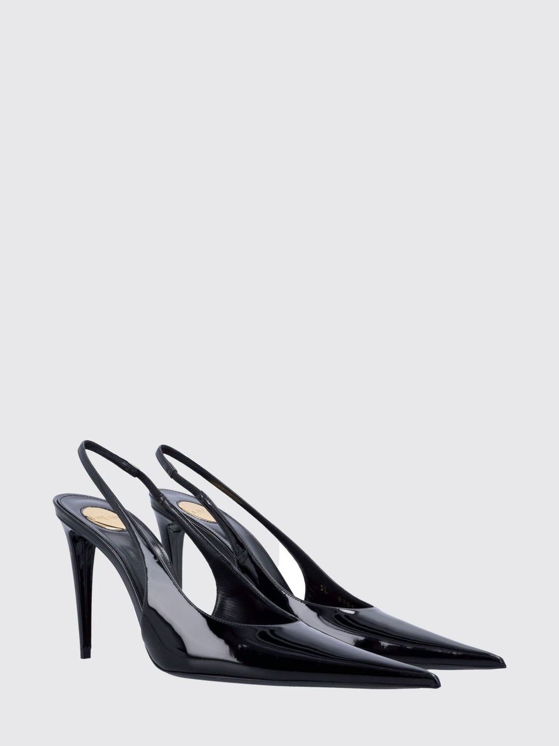 SAINT LAURENT 40 guermantes patent leather slingback pumps with stiletto heel