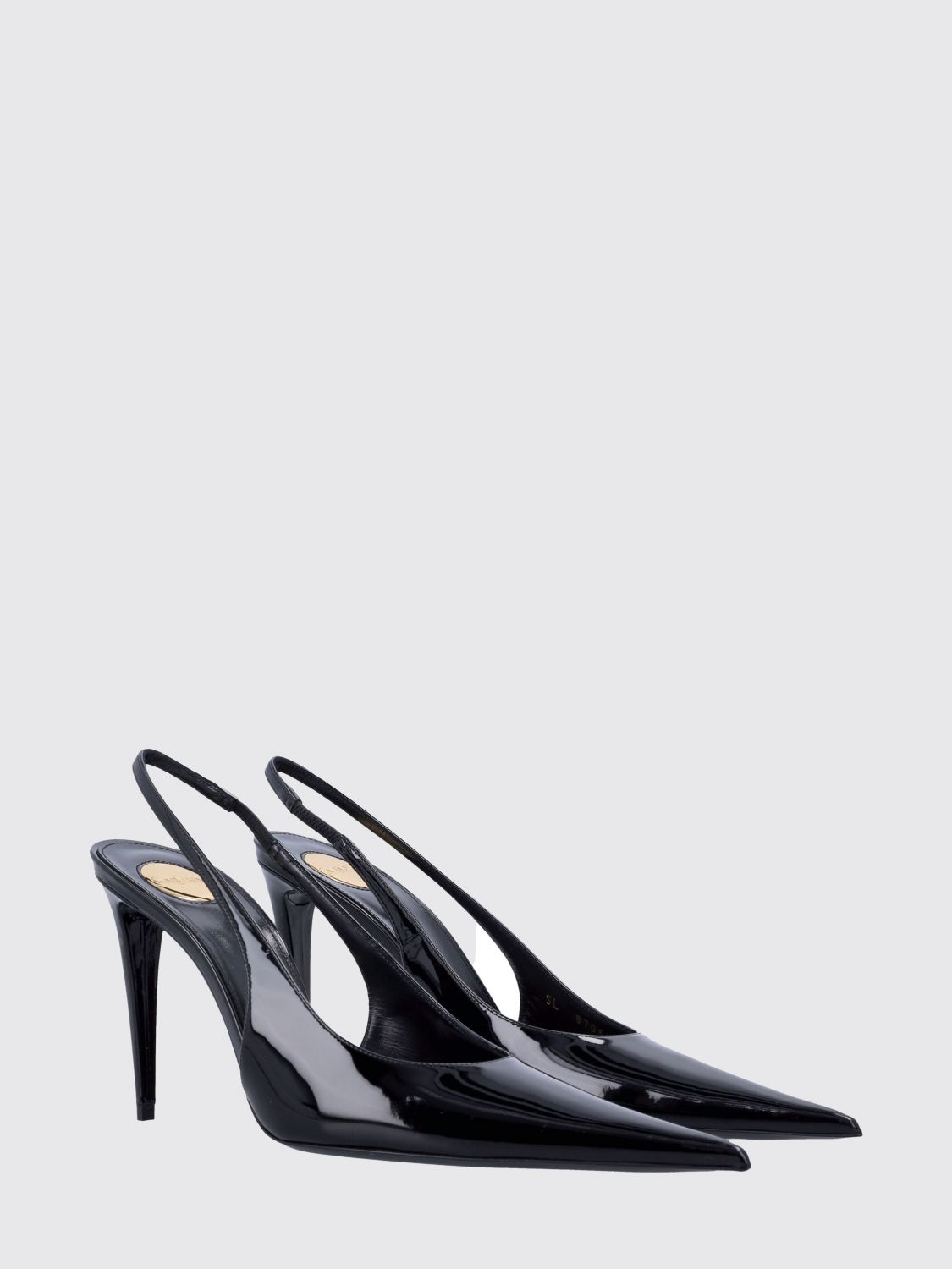 guermantes patent leather slingback pumps with stiletto heel