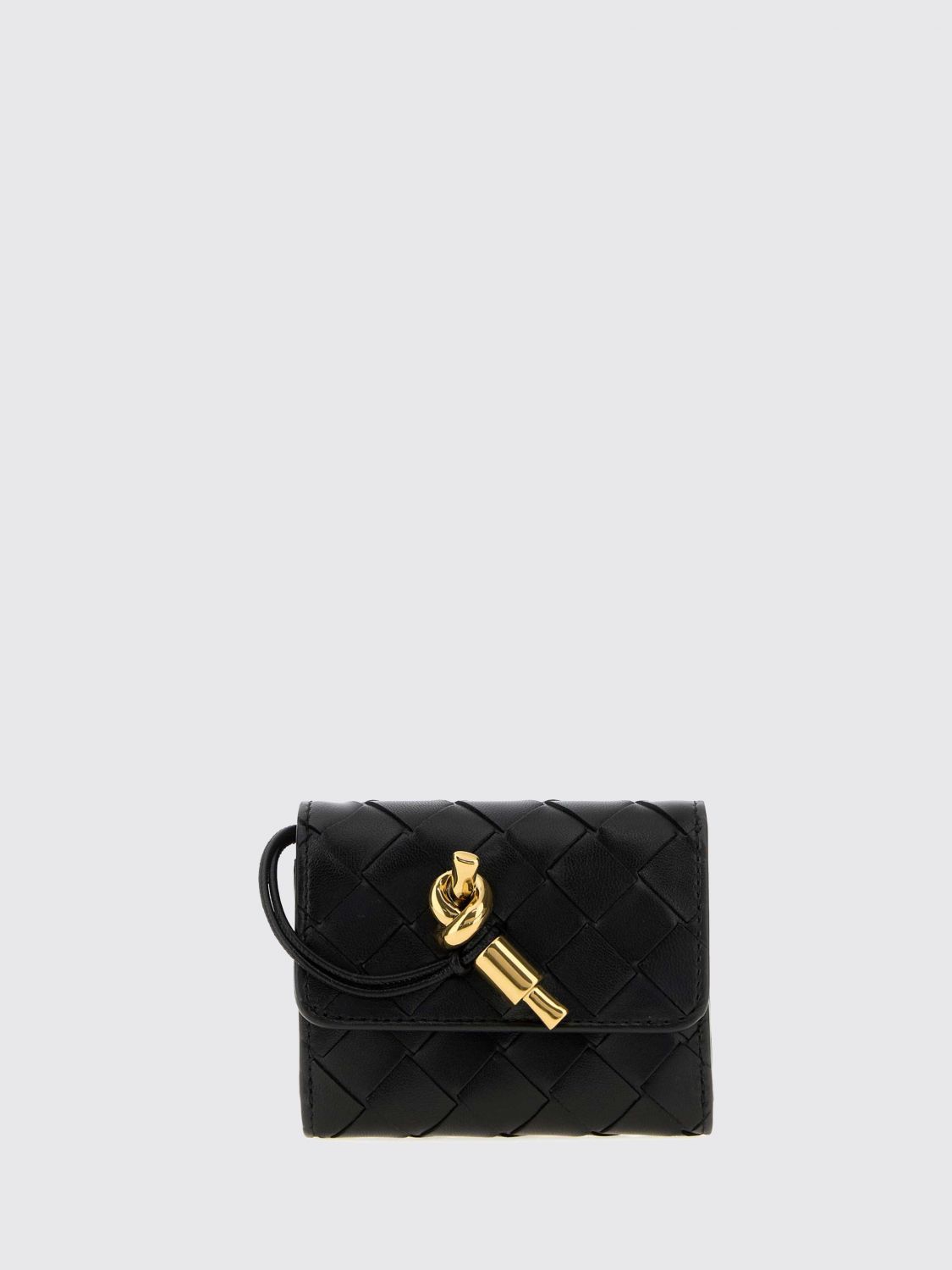 andiamo woven lambskin leather tri-fold wallet