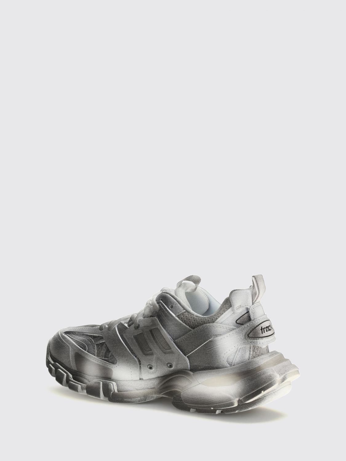 track mesh and nylon sneakers with logo and oversized sole
