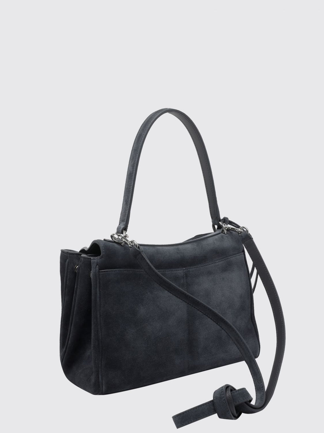 BALENCIAGA OS rodeo small suede calfskin handbag with charm and turn-lock closure