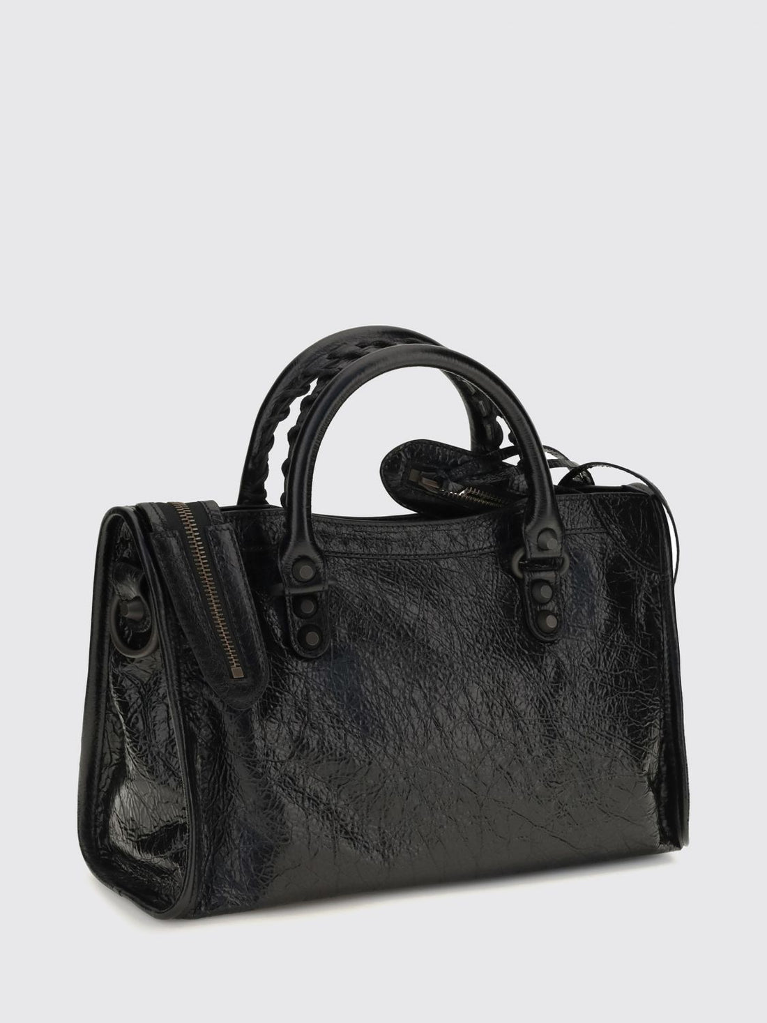 BALENCIAGA OS le city small arena lambskin handbag with studs