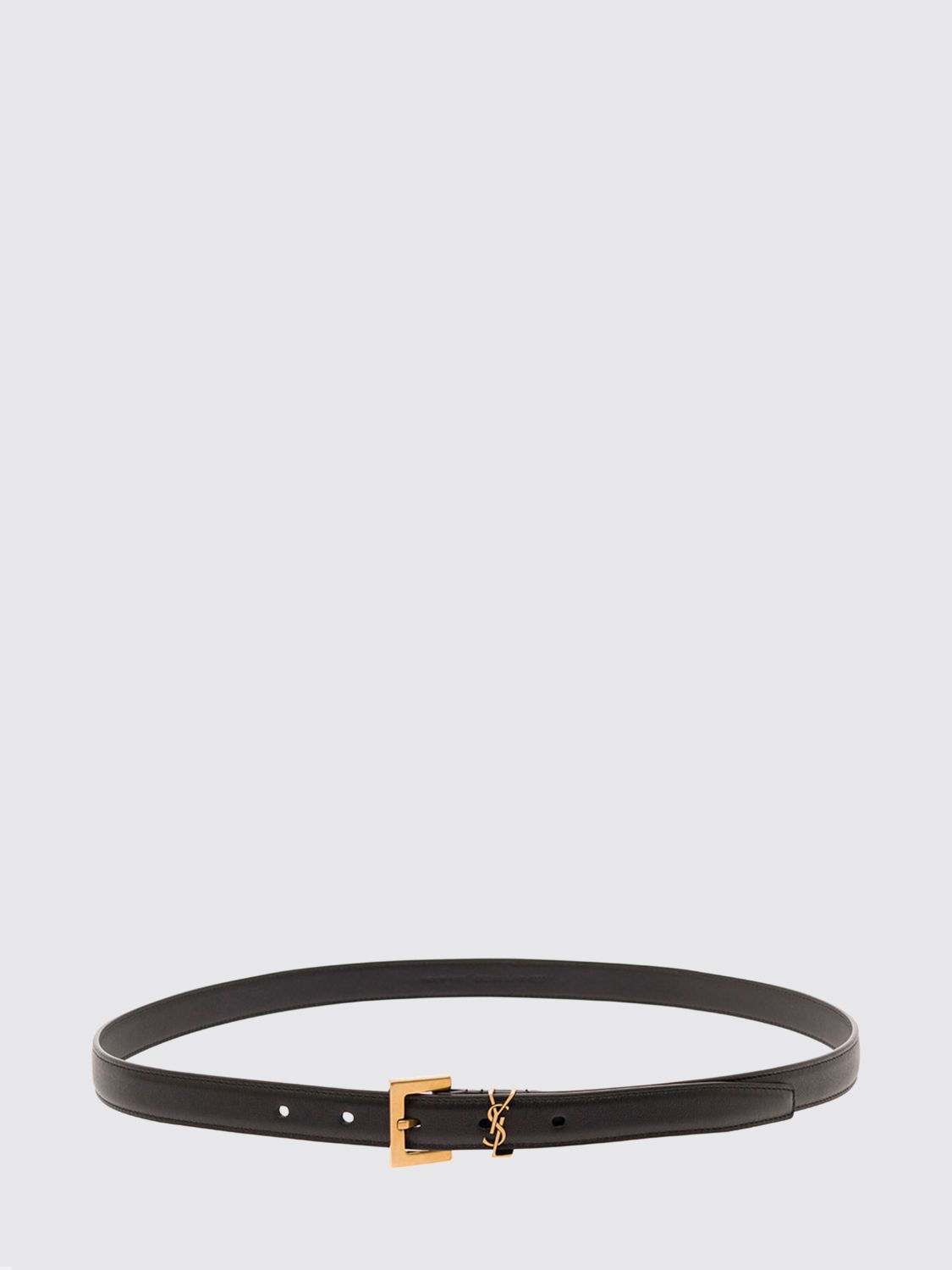 cassandre calfskin leather belt with ysl monogram buckle