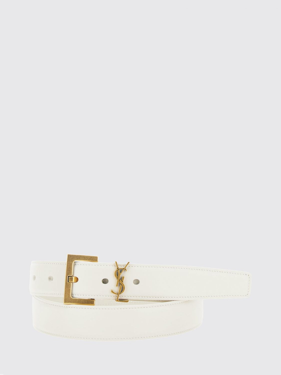 SAINT LAURENT 70 cassandre 3 cm calfskin leather belt with ysl monogram