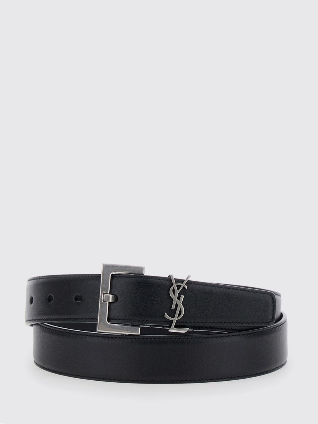 SAINT LAURENT 75 cassandre calfskin leather belt with ysl monogram buckle