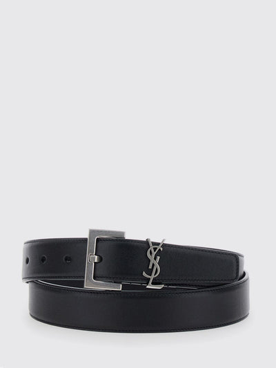 cassandre calfskin leather belt with ysl monogram buckle