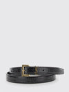 cassandre croc-effect calfskin leather belt with ysl monogram