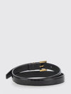 cassandre croc-effect calfskin leather belt with ysl monogram