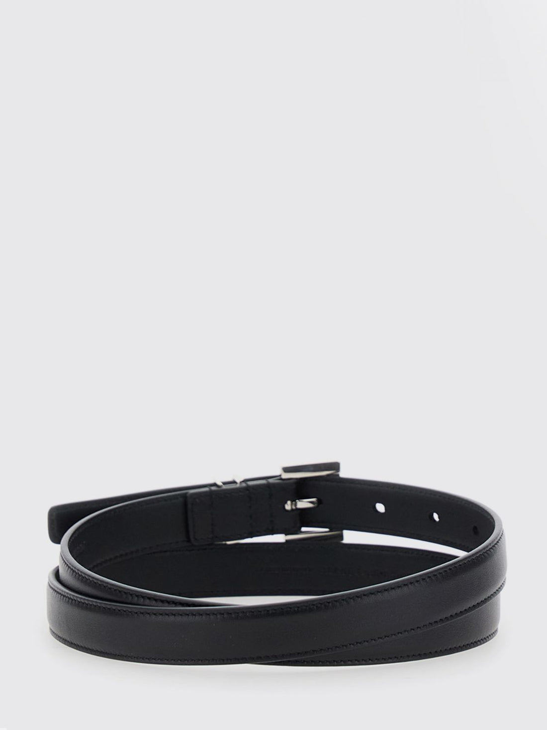 SAINT LAURENT 75 cassandre deer leather belt with ysl monogram buckle