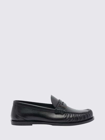 penny loafers in smooth calfskin leather with ysl monogram