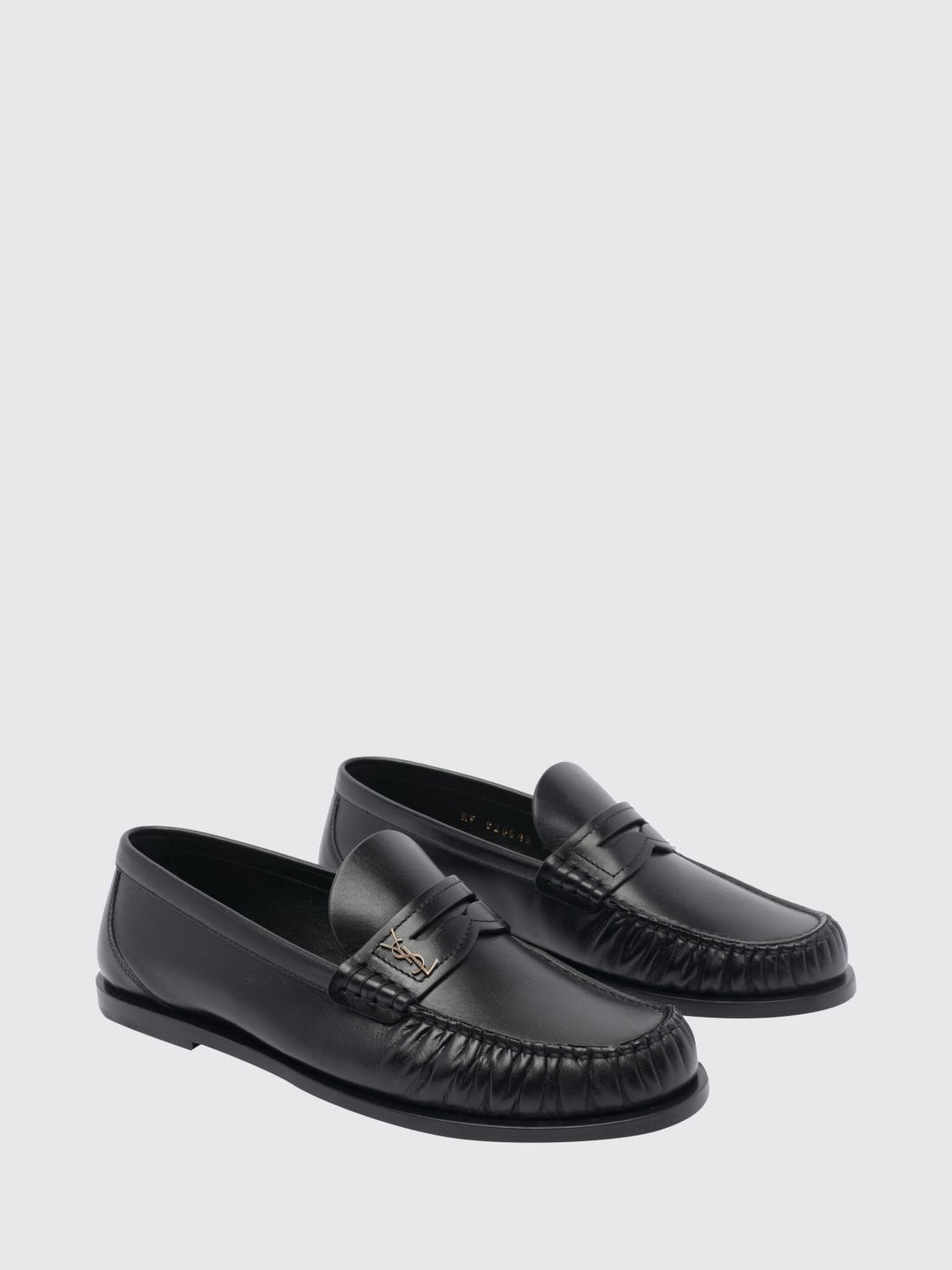 SAINT LAURENT 36½ penny loafers in smooth calfskin leather with ysl monogram