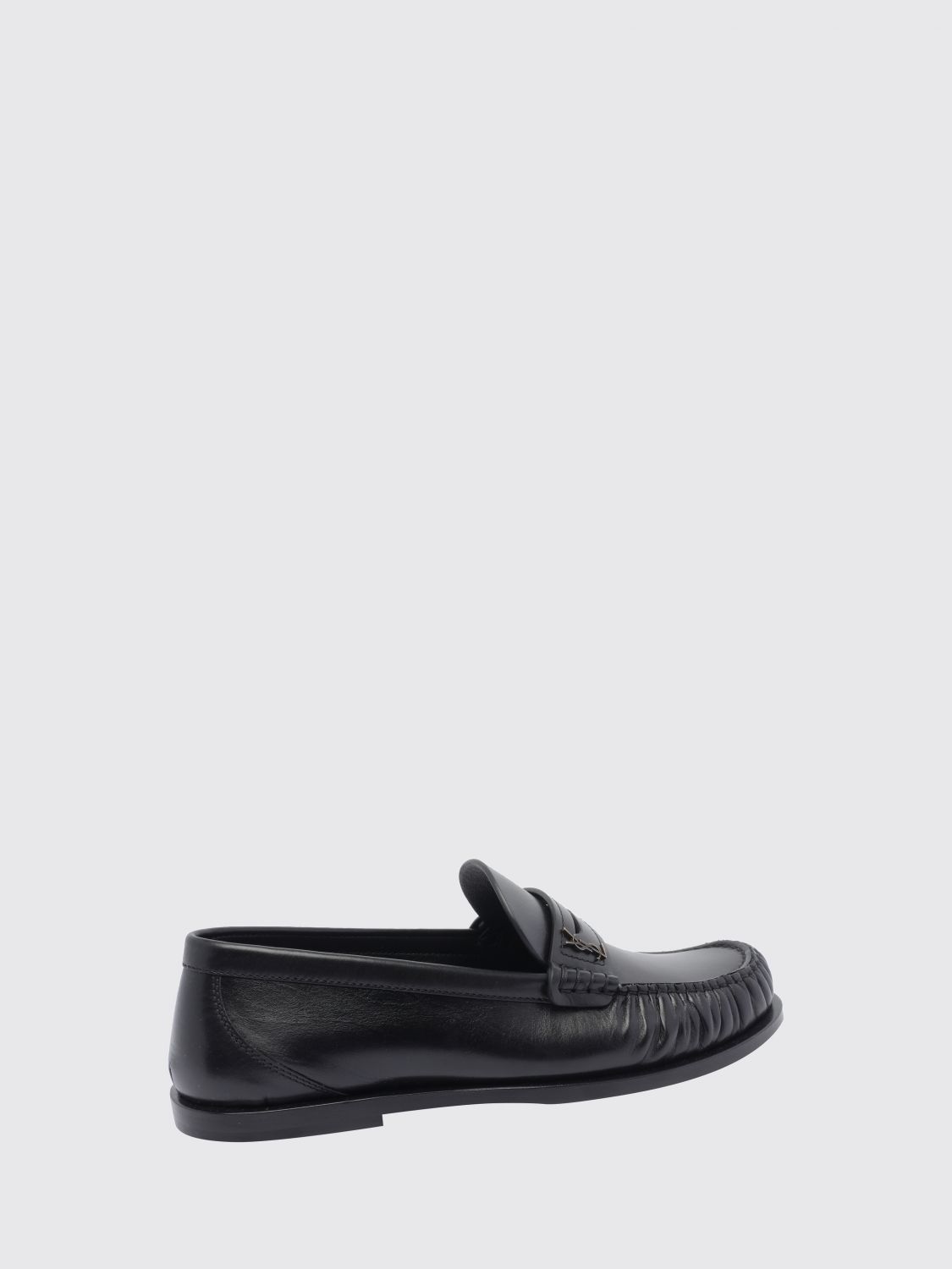 penny loafers in smooth calfskin leather with ysl monogram