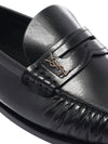 penny loafers in smooth calfskin leather with ysl monogram
