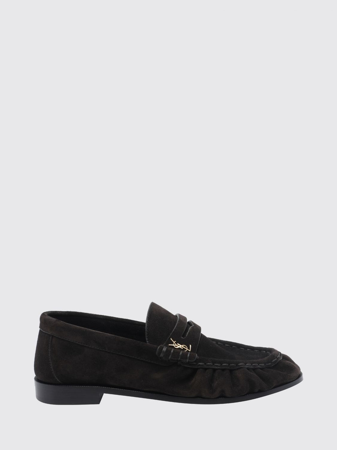 SAINT LAURENT 36 le loafer suede loafers with ysl monogram