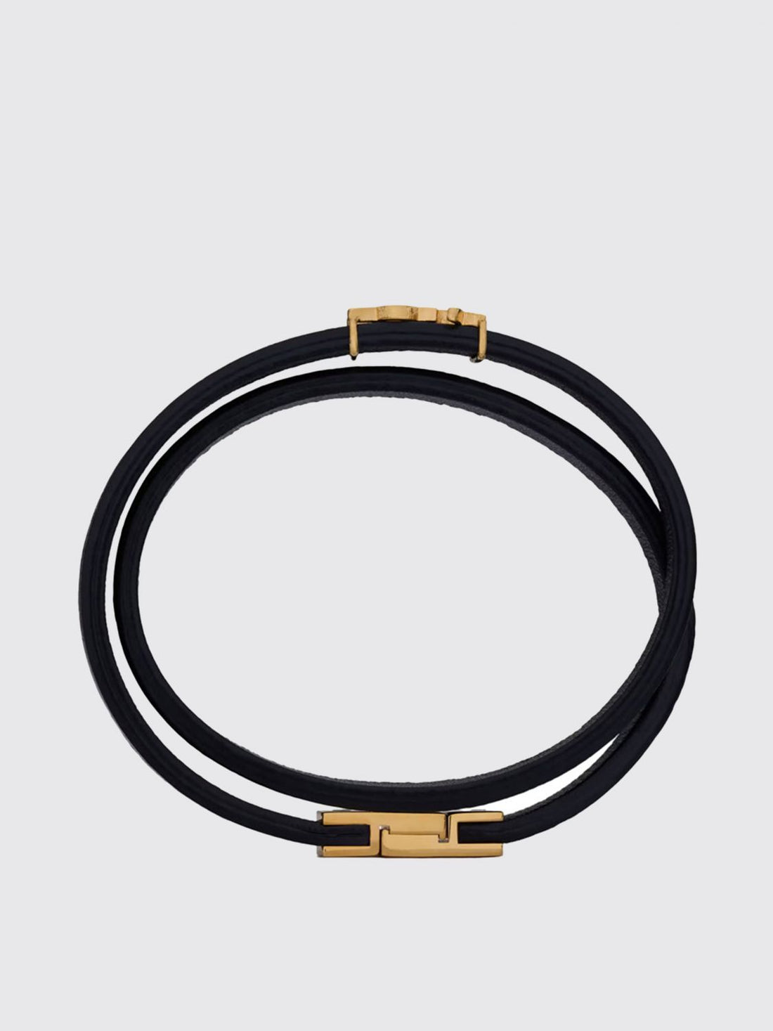 SAINT LAURENT L leather bracelet with logo detail