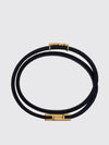leather bracelet with logo detail