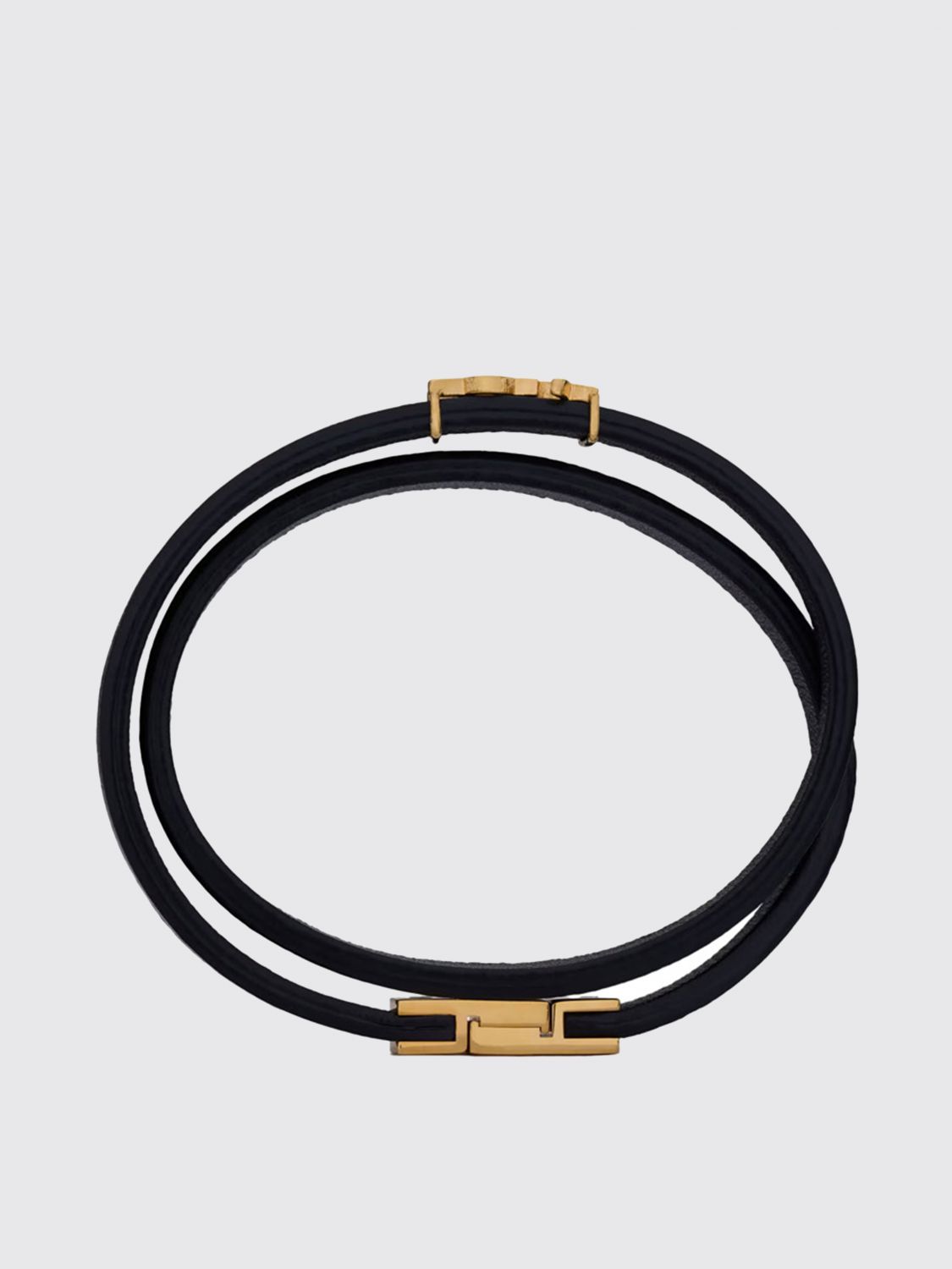 leather bracelet with logo detail