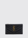 cassandre card holder in leather with ysl metal monogram